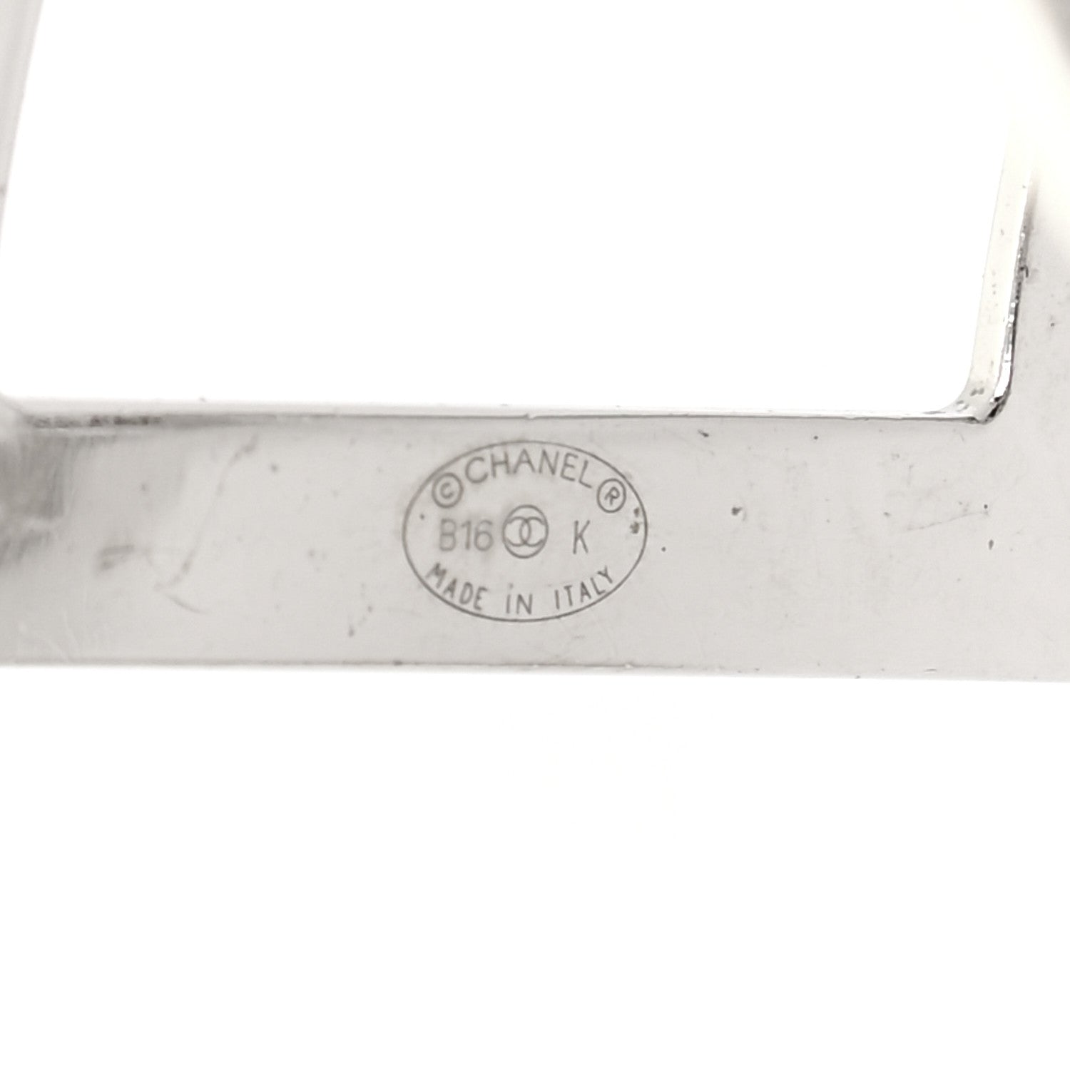 Chanel Metal Crystal CC Cuff Silver 4 of 5