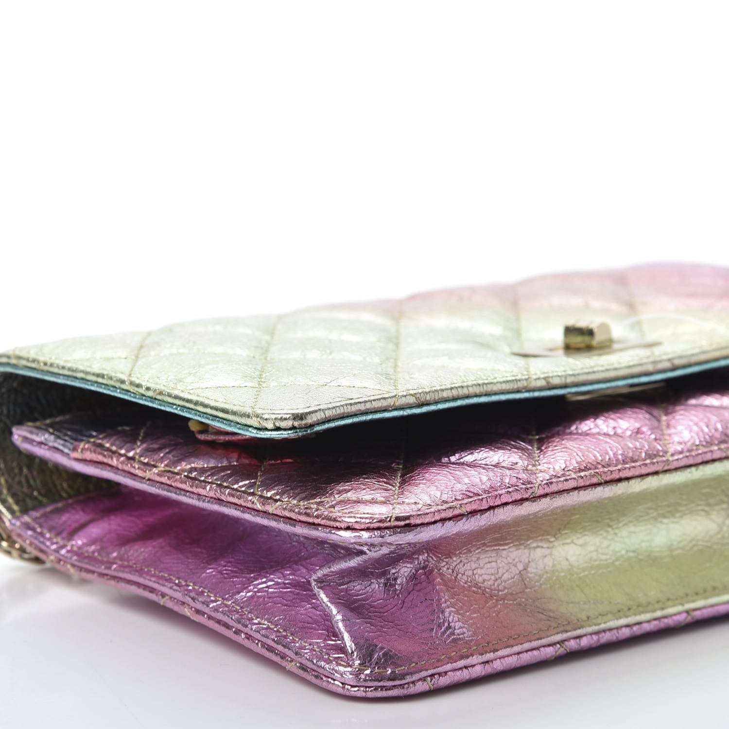 Chanel Metallic Goatskin Quilted 2.55 Reissue Wallet on Chain WOC Multicolor 5 of 11