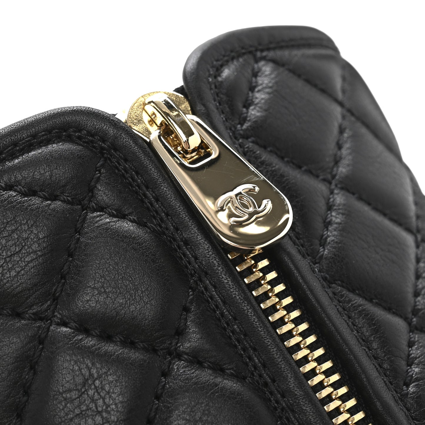 Calfskin Quilted CC Boots 38.5 Black