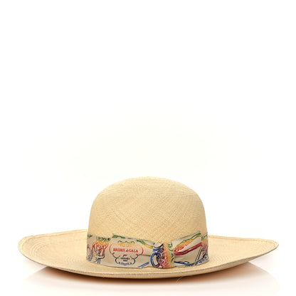 Hermes Straw Panama Brisa Brides De Gala Hat 57 Naturel Multicolore 1 of 7