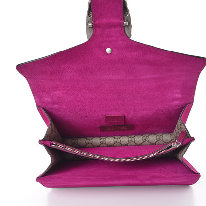 Gucci GG Supreme Monogram Suede Crystal Small Dionysus Shoulder Bag Beige Ebony Bright Purple 6 of 11