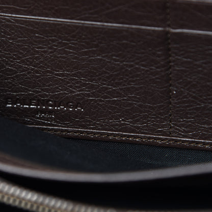 Balenciaga Agneau Classic Hardware Continental Zip Around Wallet Charbon 6 of 6