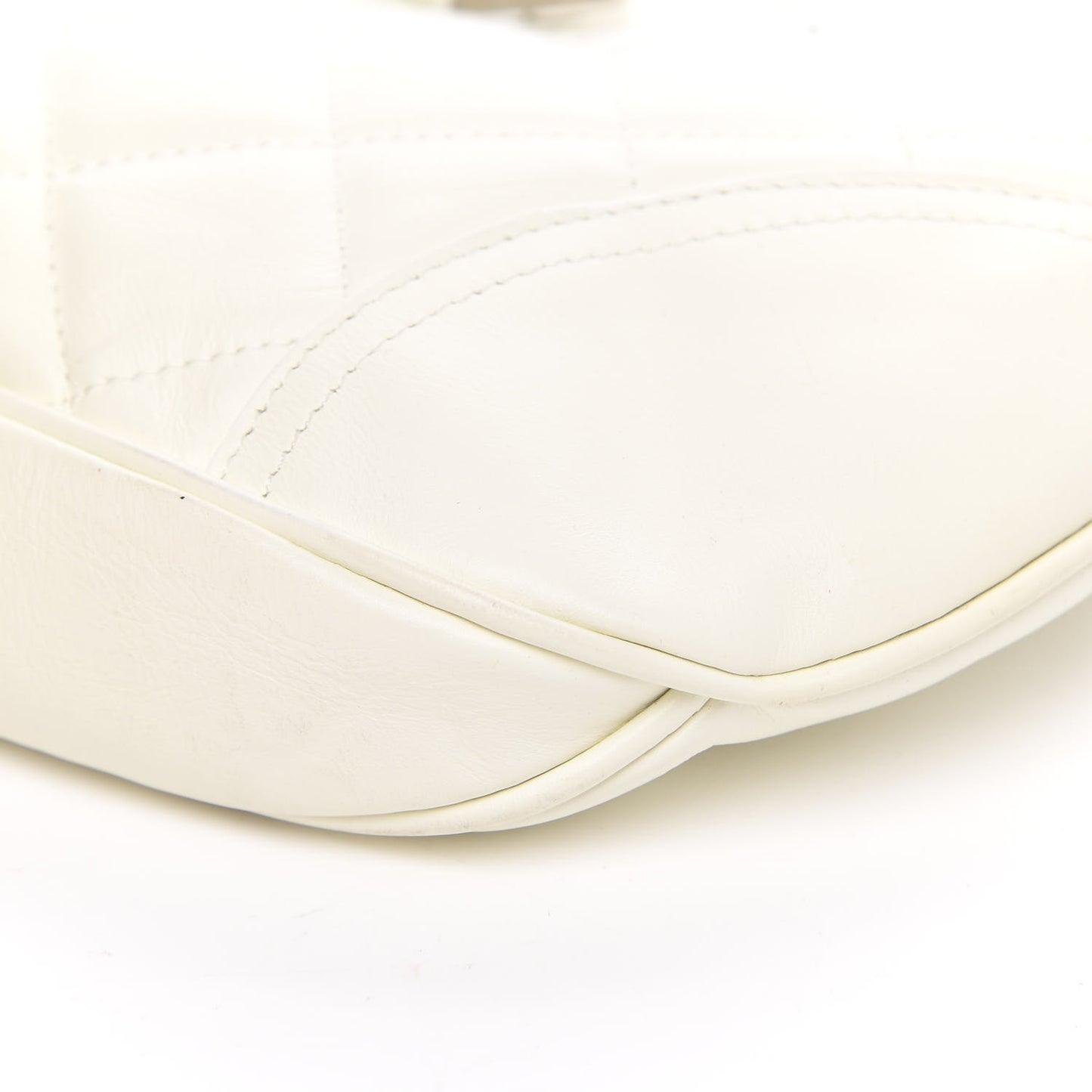 Calfskin Quilted Brook Hobo White