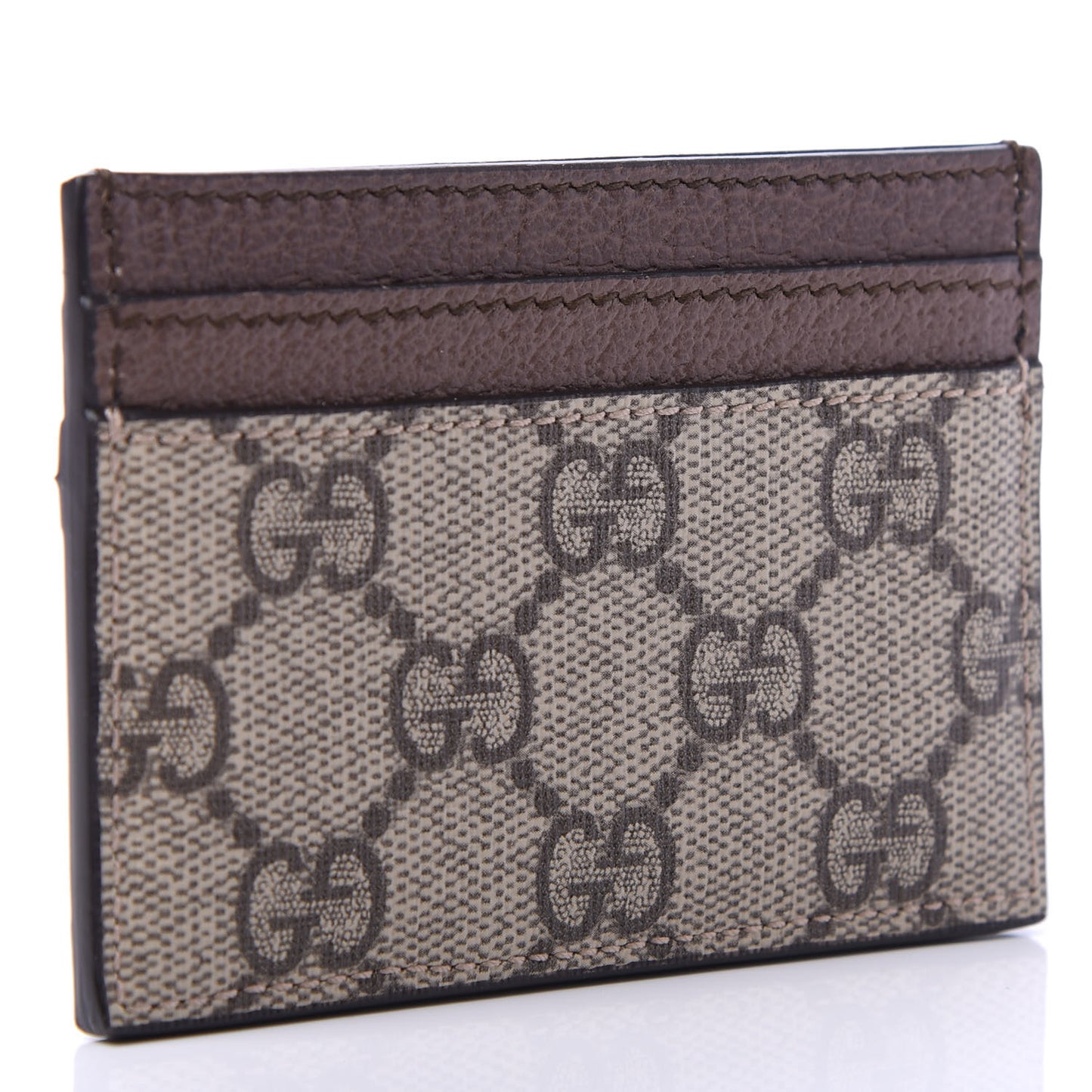GG Supreme Monogram Ophidia Card Holder Brown