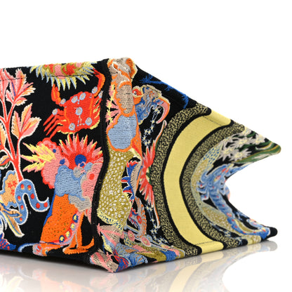 Christian Dior Canvas Zodiac Fantastico Embroidered Medium Book Tote Black Multicolor 10 of 11