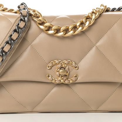 Chanel Lambskin Quilted Medium Chanel 19 Flap Dark Beige 8 of 11