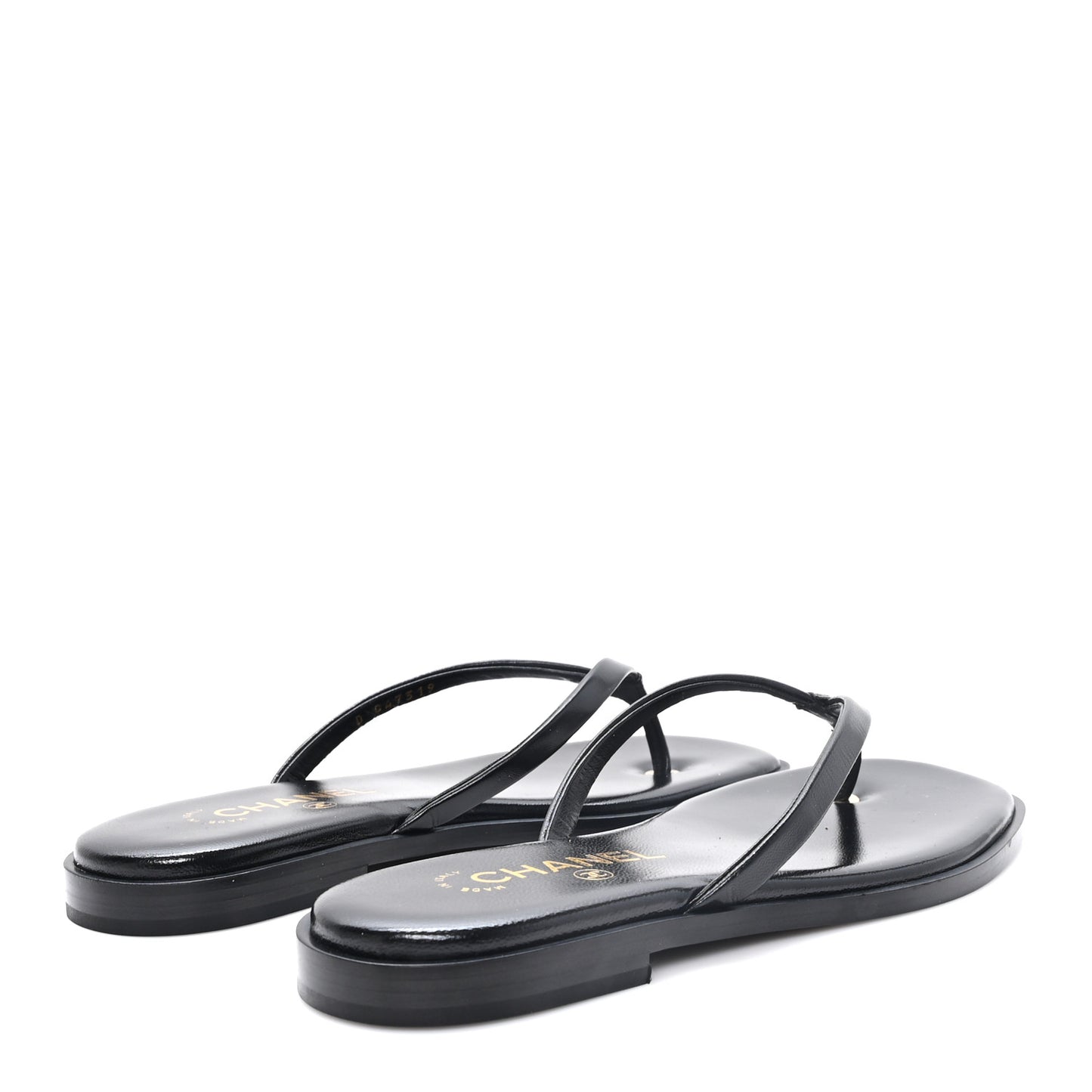 Goatskin CC Times Square Thong Sandals 37 Black