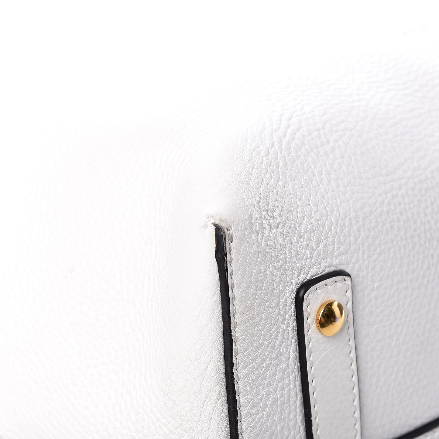 Soft Grain Calfskin Large Belt Bag White Yellow