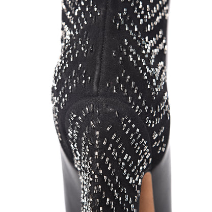 Valentino Garavani Nappa Suede Beaded Boots 36.5 Black 7 of 10