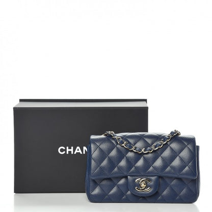 Chanel Caviar Quilted Mini Rectangular Flap Navy 15 of 15