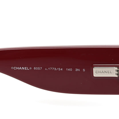 Chanel Acetate Cat Eye Sunglasses 6057 Red Blue 6 of 7