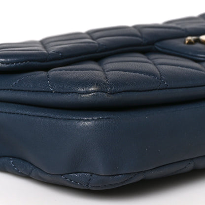 Chanel Calfskin Quilted Medium CC Crown Flap Blue 9 of 10