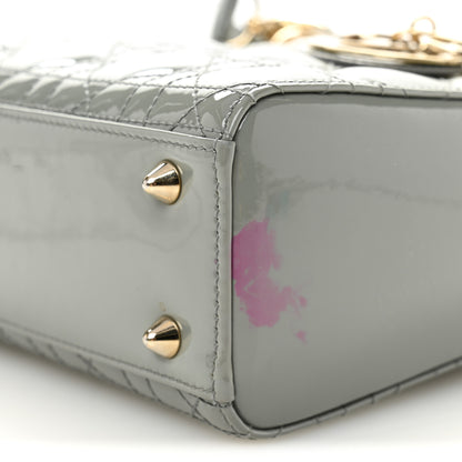 Christian Dior Patent Cannage Small Lady Dior Grey 10 of 13