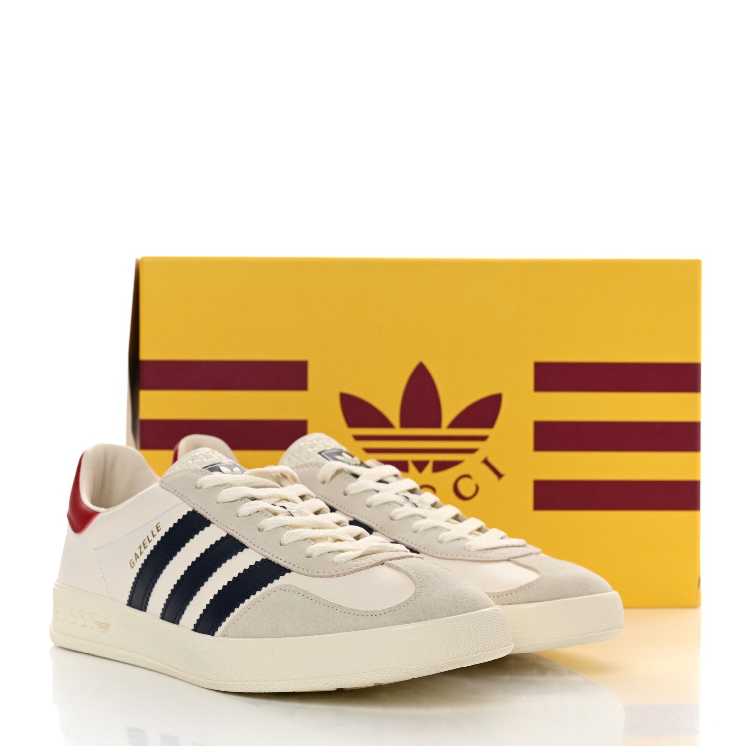 Gucci X ADIDAS Suede Madeira Demetra Womens Gazelle Sneakers 10 Mystic White Off White Blue Agata 9 of 9