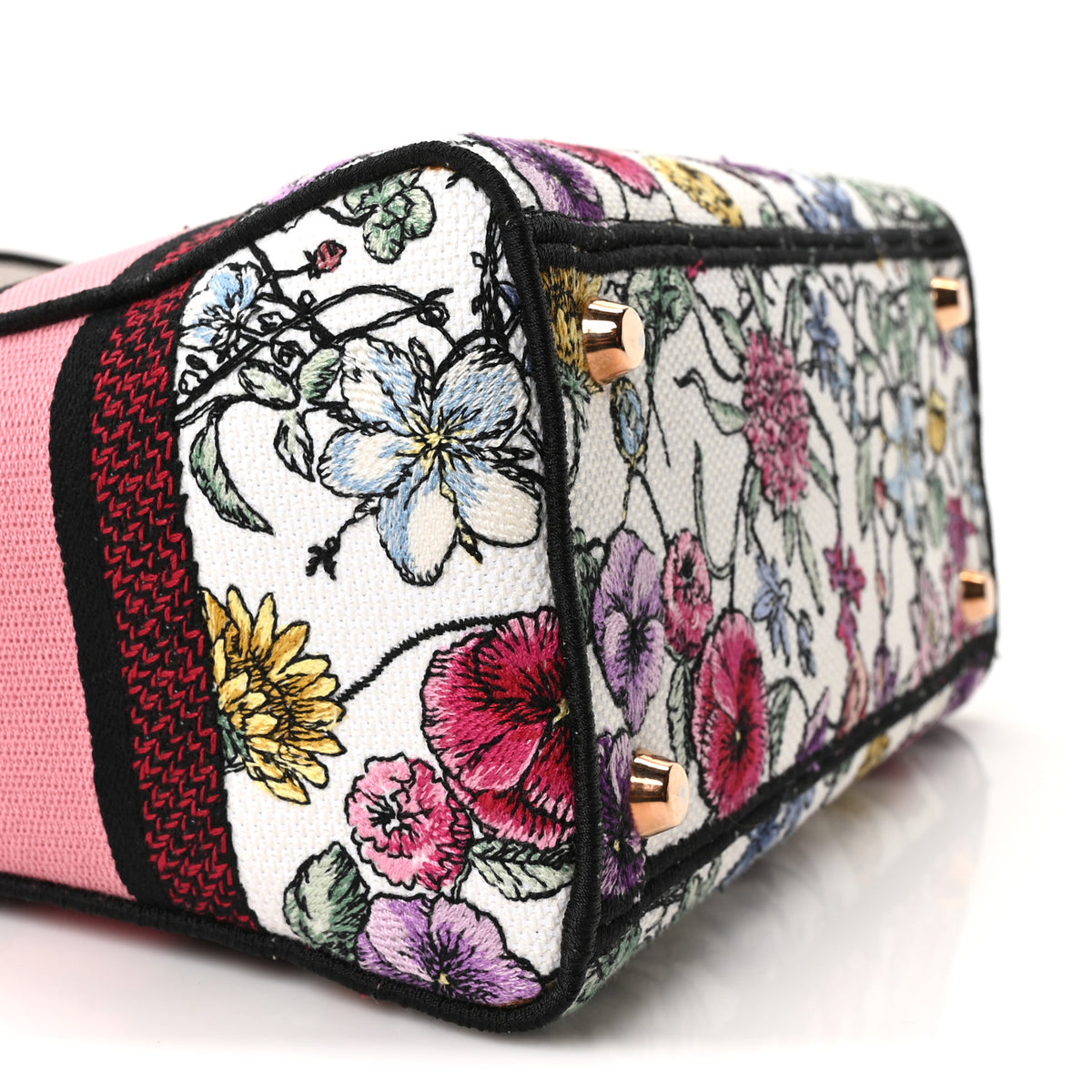 Christian Dior Canvas Florilegio Embroidered Medium Lady D-Lite White Multicolor 9 of 10