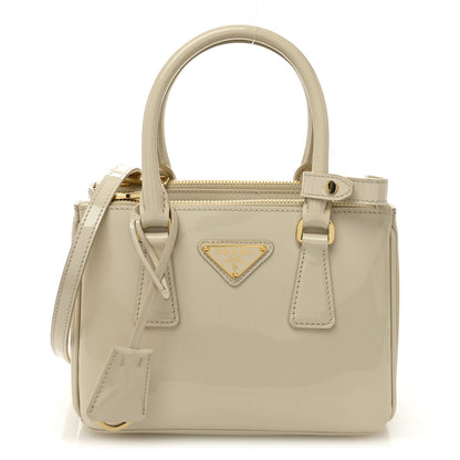 Prada Vernice Mini Galleria Double Zip Tote Avorio 1 of 10