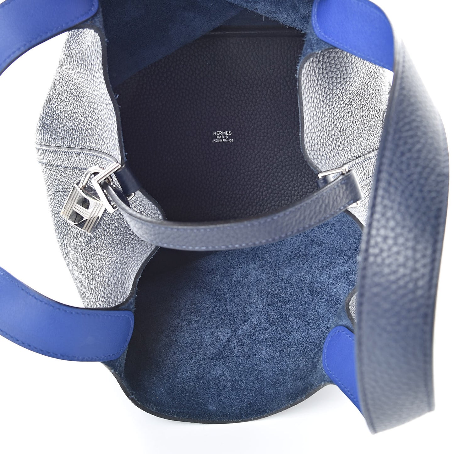 Taurillon Clemence Swift Eclat Picotin Lock 22 MM Bleu Nuit Bleu Electrique