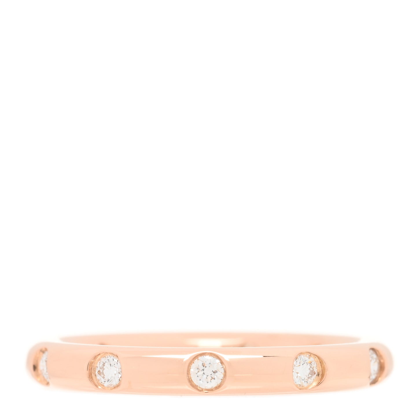 18K Rose Gold Diamond Stacking Band Ring 48 4.5