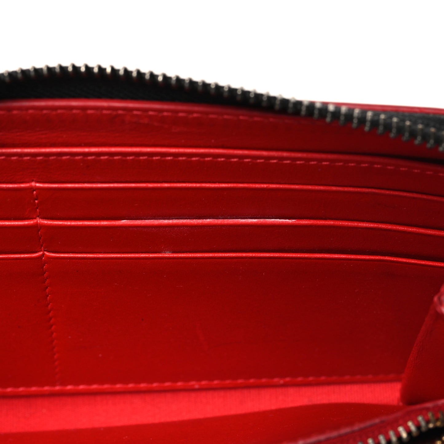 Calfskin Panettone Spiked Zip Around Wallet Black