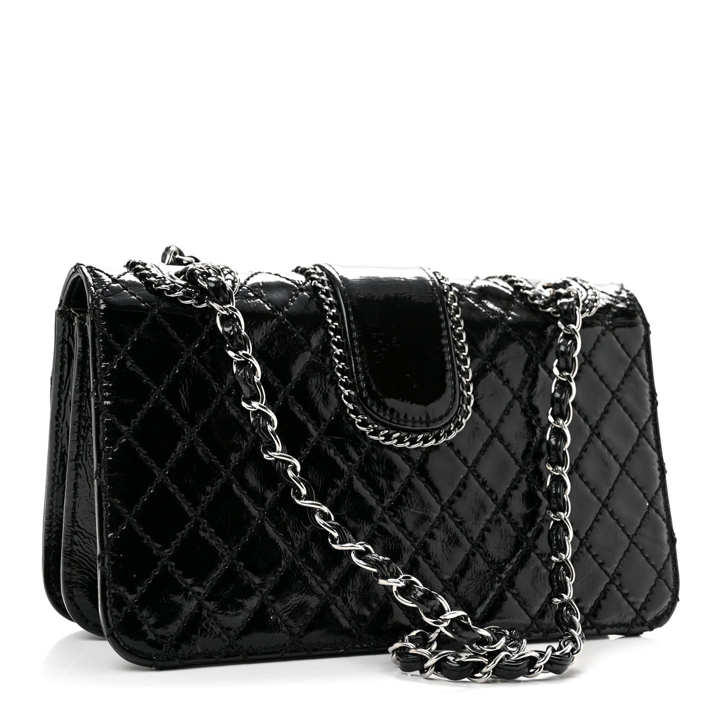 Patent Medium Madison Flap Black