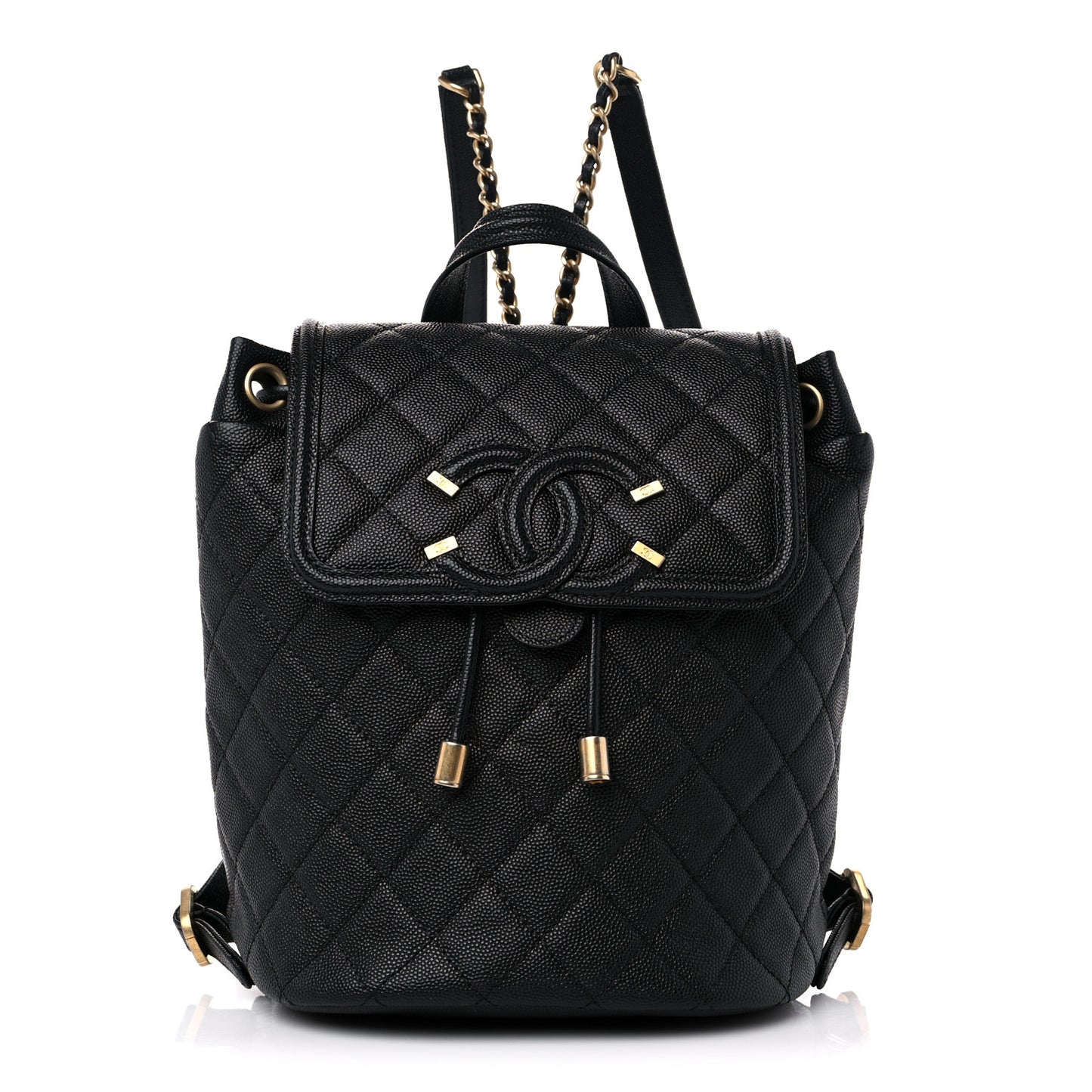 Caviar Quilted Small Filigree Backpack Black