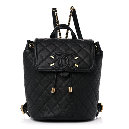 Chanel Caviar Quilted Small Filigree Backpack Black 1 of 8