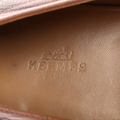 Hermes Goatskin Mens Ancora Moccasin Loafers 42 Naturel 9 of 13