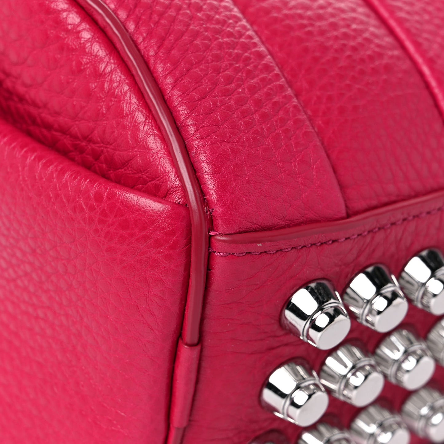 Pebbled Lambskin Mini Rockie Fuchsia Rhodium Hardware