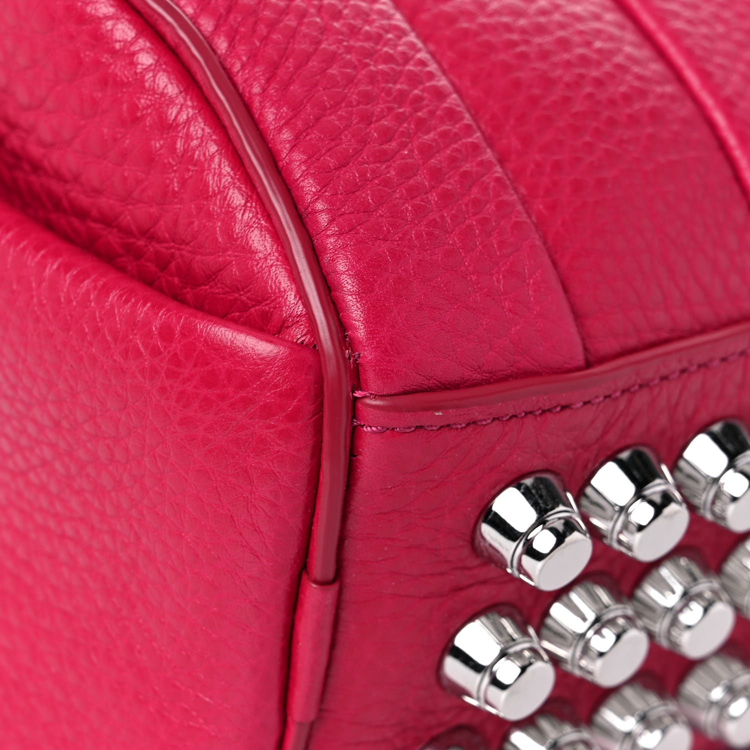 Alexander Wang Pebbled Lambskin Mini Rockie Fuchsia Rhodium Hardware 9 of 10