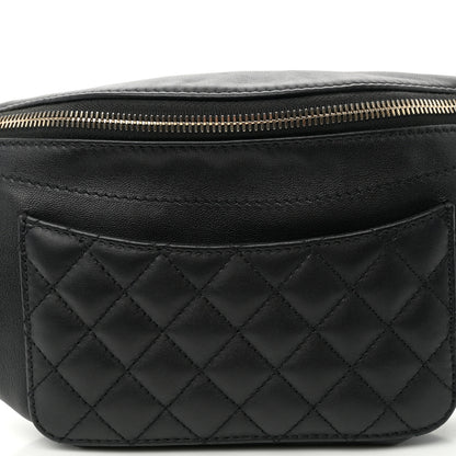 Chanel Lambskin Quilted Waist Bag Fanny Pack Black 8 of 10