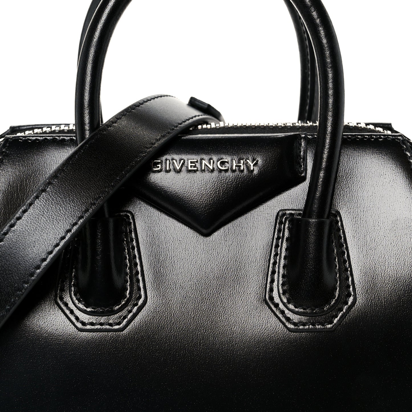 Shiny Lord Calfskin Mini Antigona Black