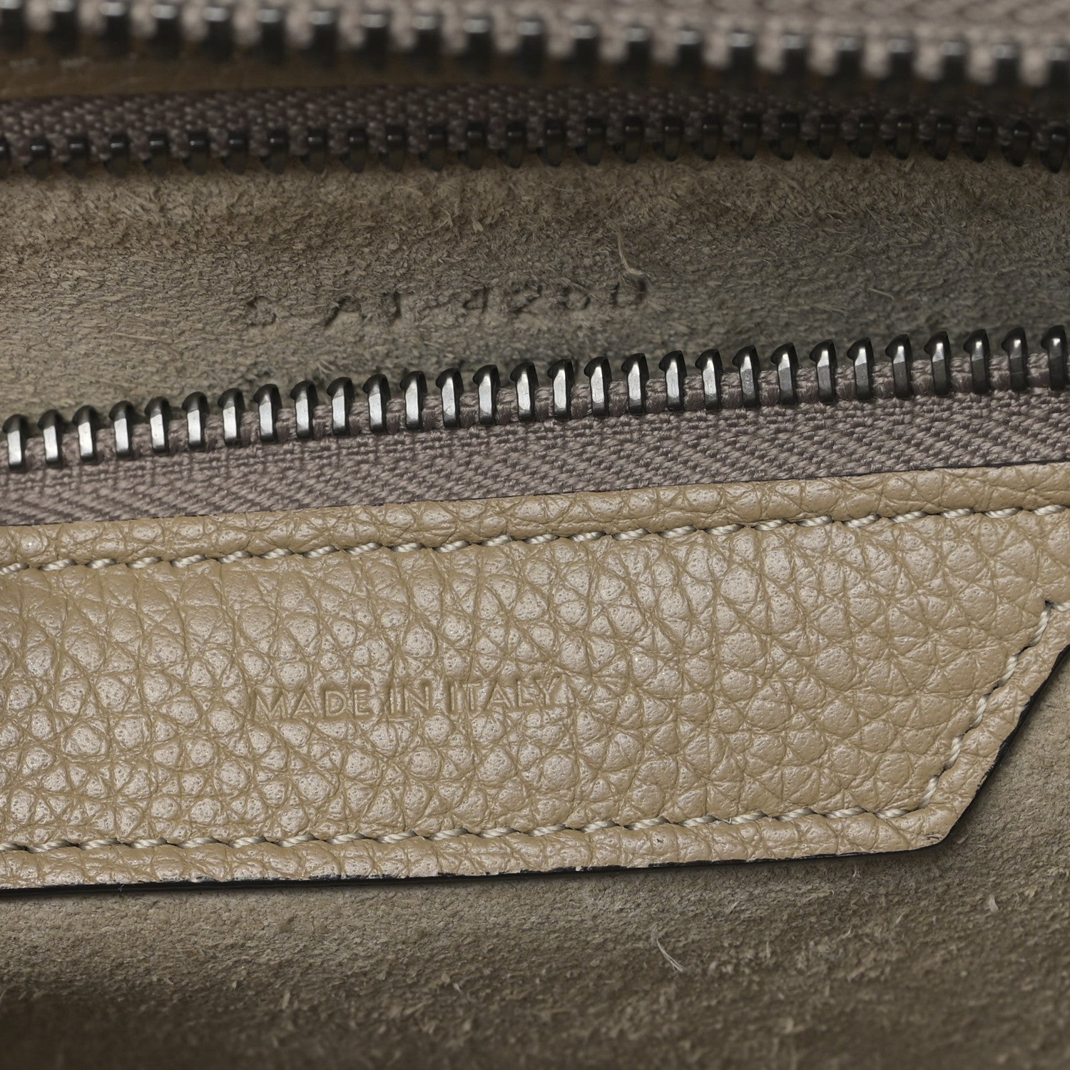 Celine Drummed Calfskin Micro Luggage Dune 7 of 9