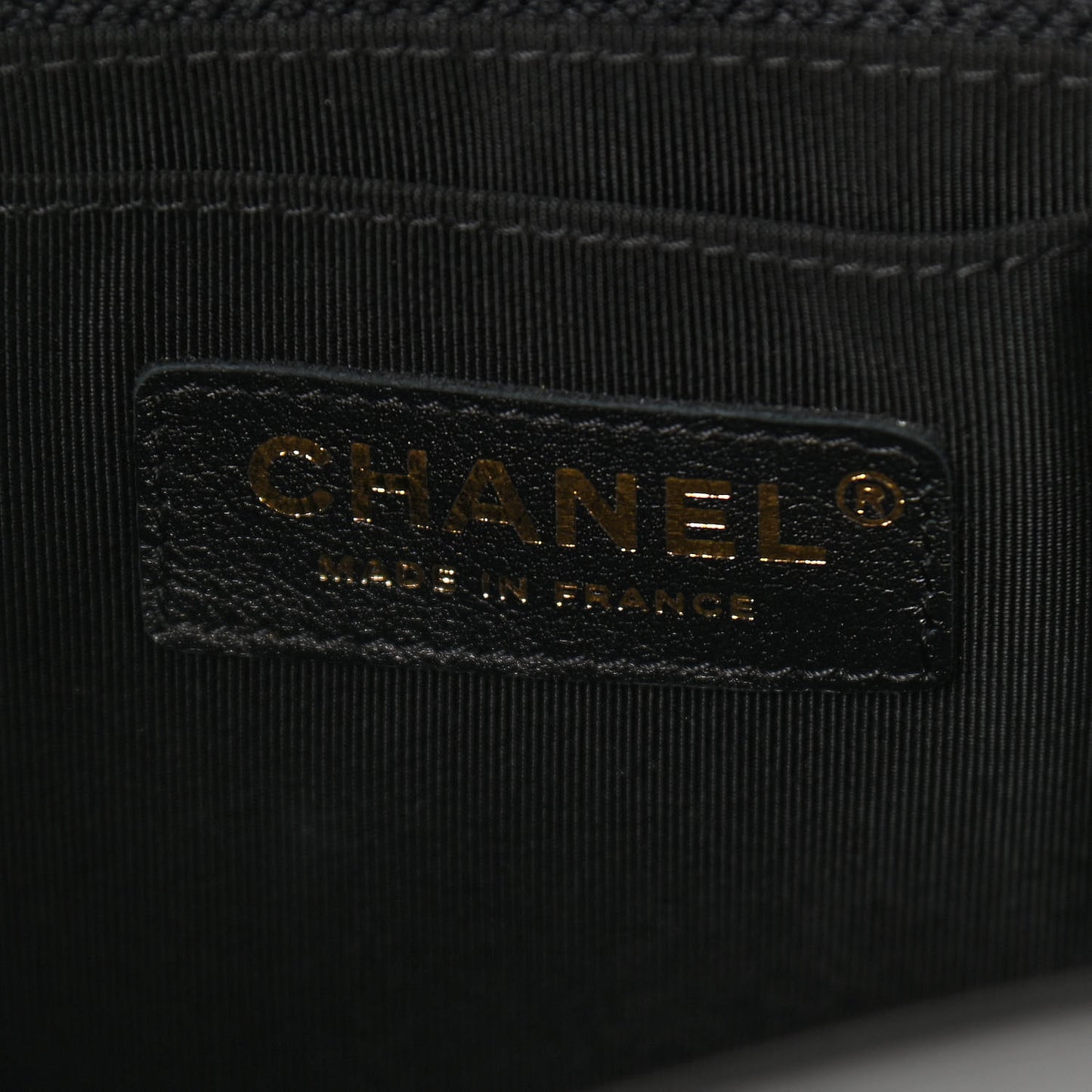 Calfskin Chevron Quilted Small CC Chain Bucket Drawstring Bag Black