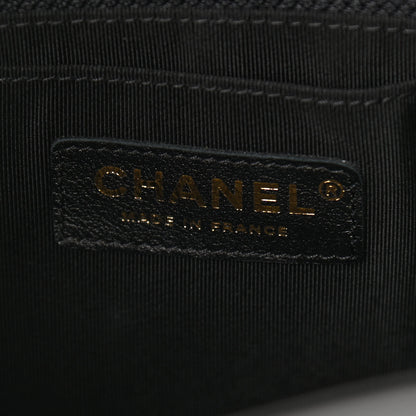 Chanel Calfskin Chevron Quilted Small CC Chain Bucket Drawstring Bag Black 6 of 10