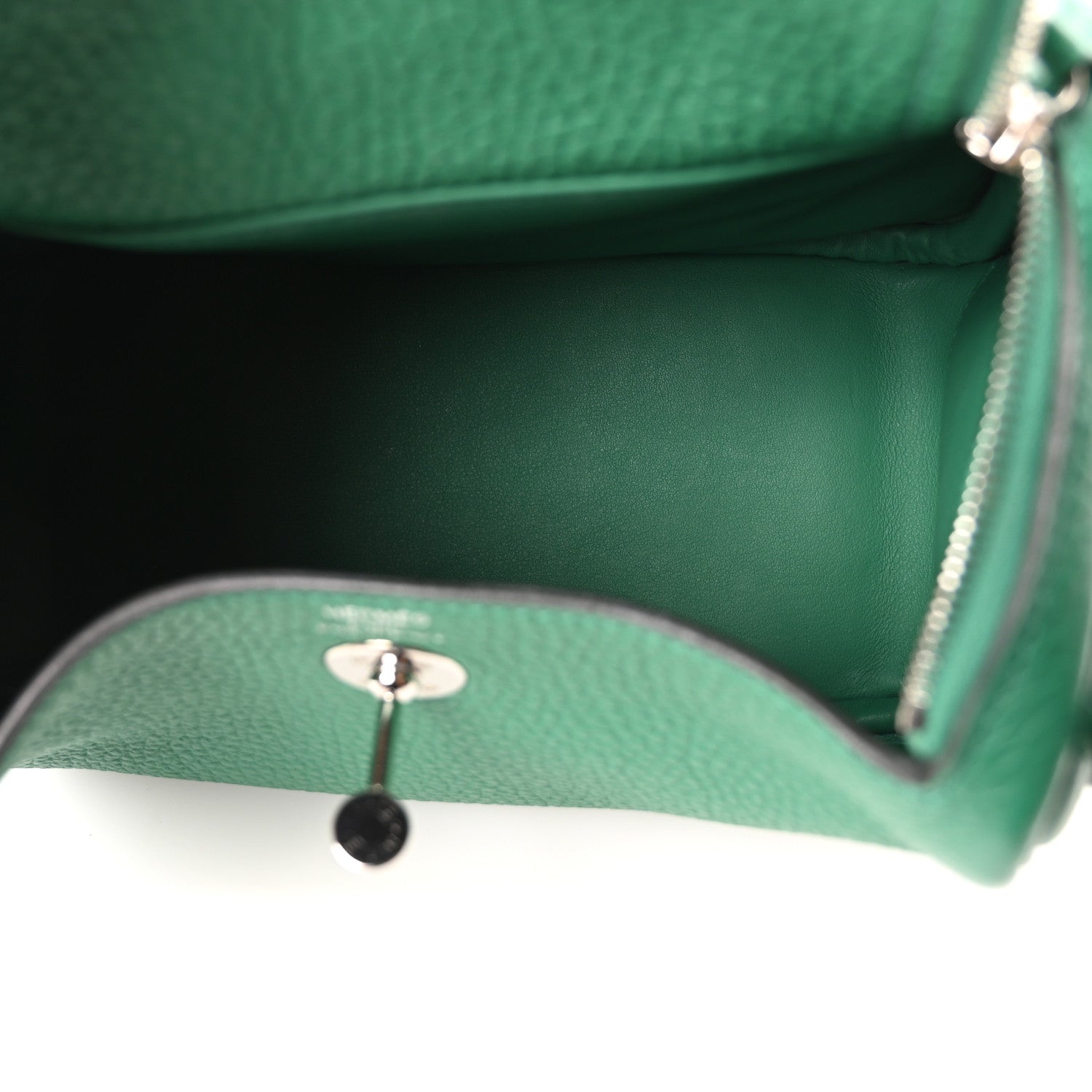 Hermes Taurillon Clemence Mini Lindy 20 Vert Vertigo 5 of 11