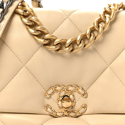 Chanel Lambskin Quilted Medium Chanel 19 Flap Beige 8 of 10