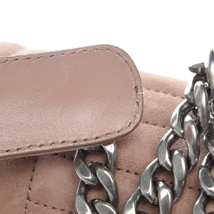 Prada Camoscio Impunture Diagramme Medium Chain Flap Shoulder Bag Dark Rose 11 of 14