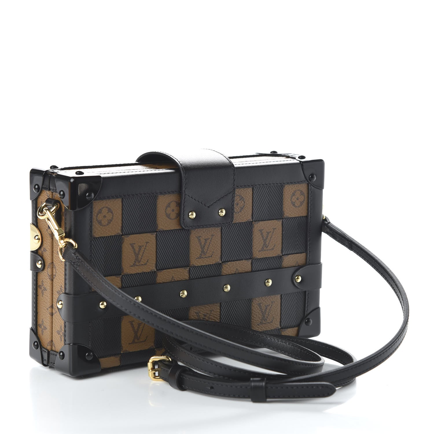 Louis Vuitton Monogram Tressage Petite Malle Black 3 of 10