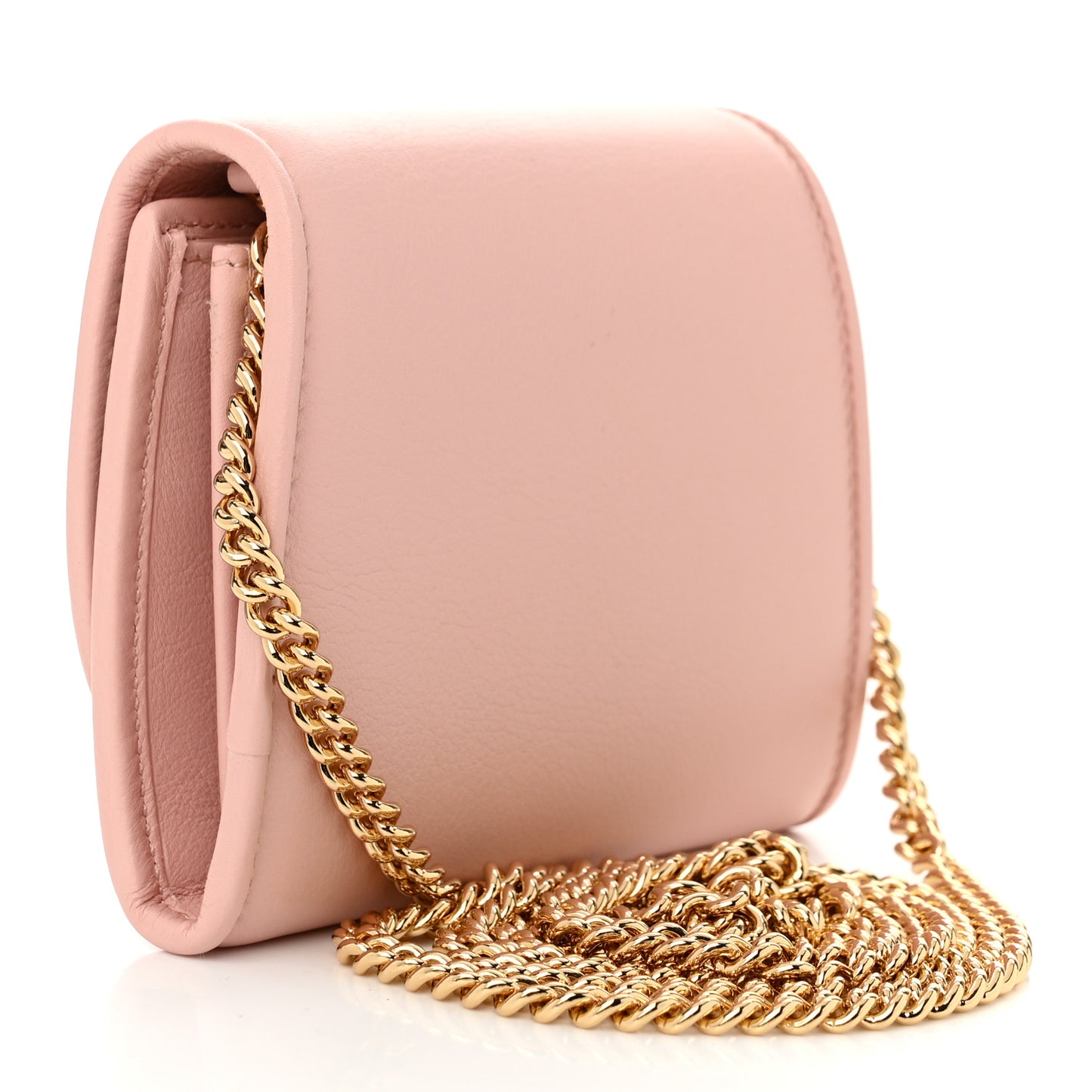 Roxy Calfskin Medium Blondie Chain Wallet Powder Pink