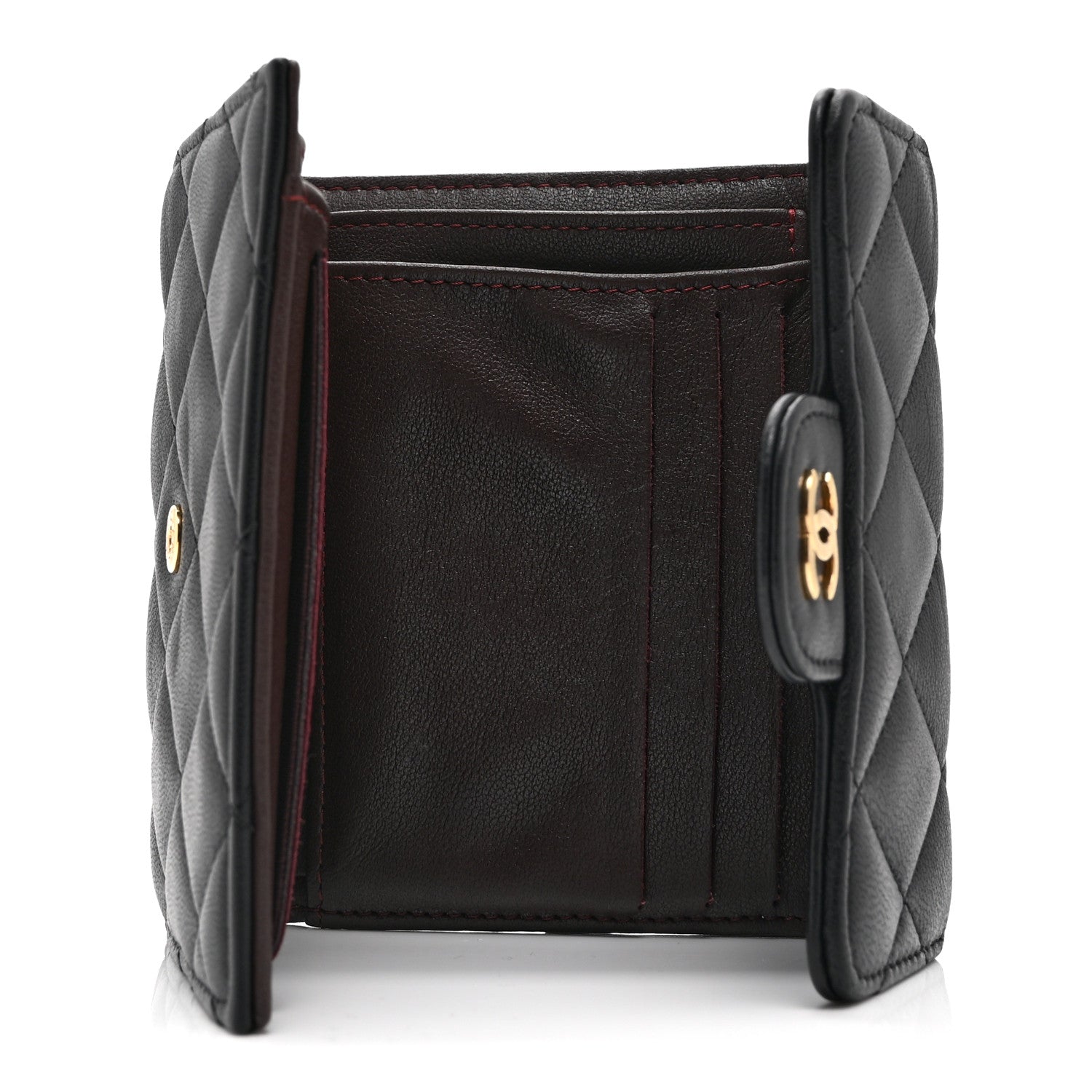 Chanel Lambskin Quilted Compact Flap Wallet Black 5 of 12