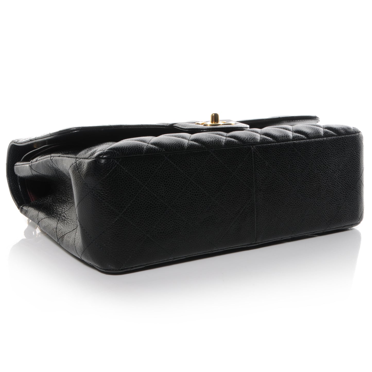 Caviar Quilted Jumbo Double Flap Black