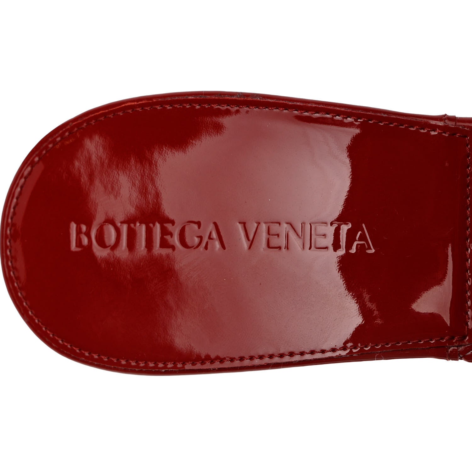 Bottega Veneta Ultra Gloss Patent Maxi Intrecciato Lido 90mm Mule Sandals 36 Apple Candy 6 of 7