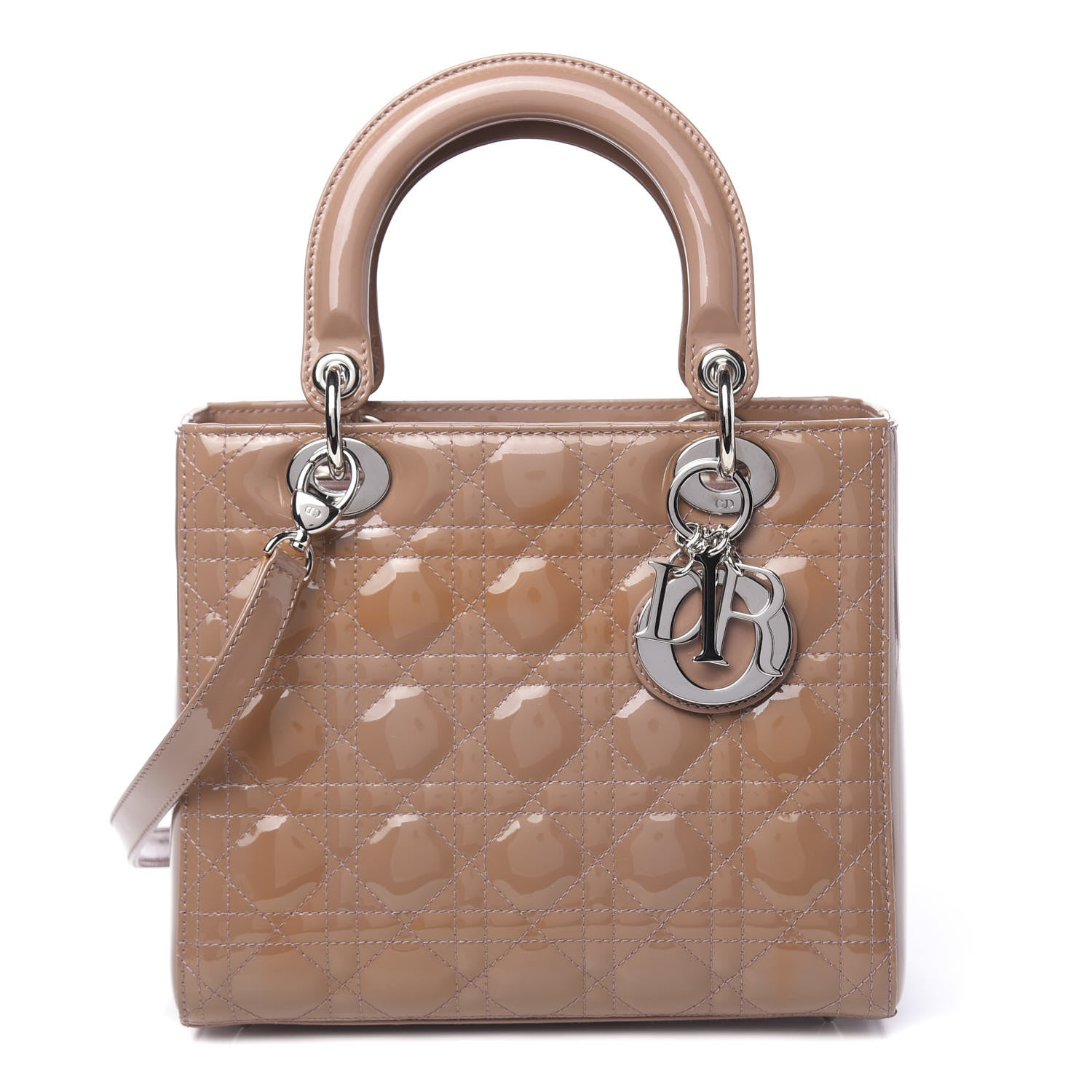Christian Dior Patent Cannage Medium Lady Dior Brown 1 of 15