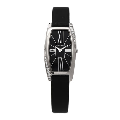Tiffany Stainless Steel Satin Diamond 22mm Gemea Quartz Watch Black 1 of 5