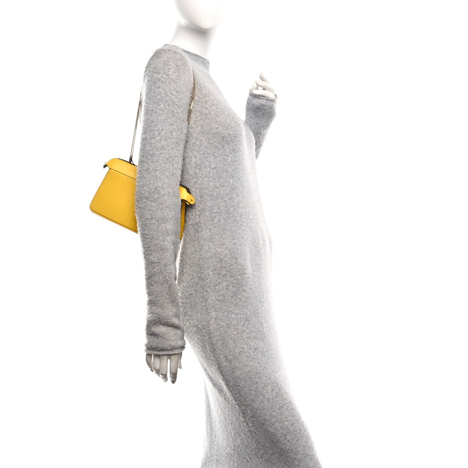 Fendi Nappa Small Peekaboo I SEE U East West Chain Satchel Limone 2 of 13
