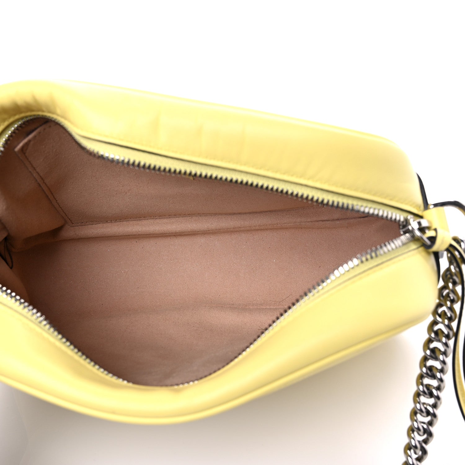 Gucci Calfskin Matelasse Small GG Marmont Chain Shoulder Bag Banana 5 of 16