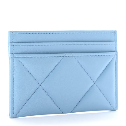 Chanel Lambskin Quilted Chanel 19 Card Holder Light Blue 4 of 11