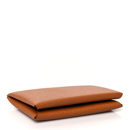 Hermes Epsom Calvi Card Case Caramel 4 of 8