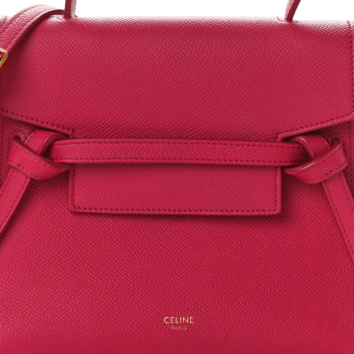 Grained Calfskin Nano Belt Bag Raspberry