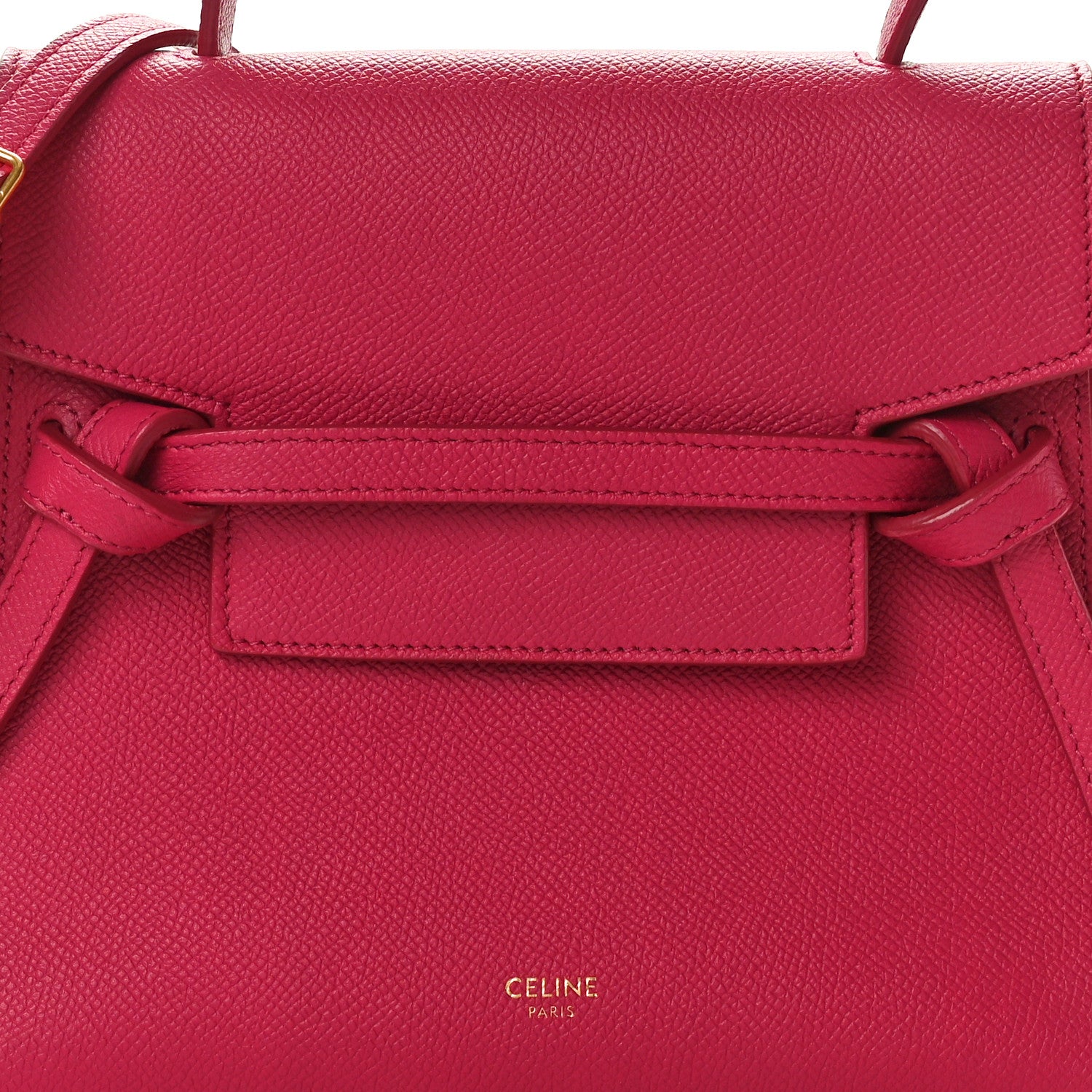 Celine Grained Calfskin Nano Belt Bag Raspberry 7 of 9